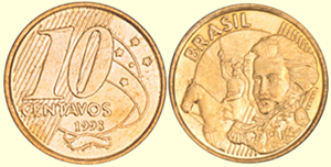 Moeda de 10 centavos (Crédito: Banco Central do Brasil)